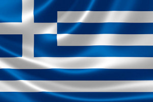 3D rendering of the flag of Greece on satin texture.