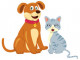 dog-cat-sitting-together-vector-22021791