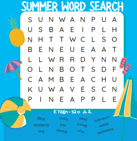 summer word search