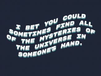 _I bet you could sometimes find all of the mysteries of the universe in someone's hand__