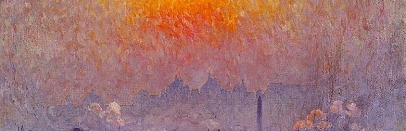 Émile Claus (1849-1924)  Sunset over Waterloo Bridge.