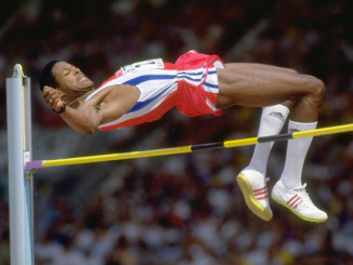 Javier Sotomayor of Cuba clearing the bar during the High Jump event