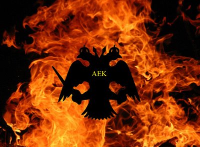 Aek on flames