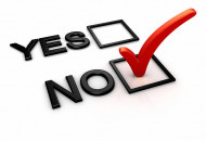 Yes and No options in a form and red check mark on No option box.