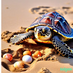 Η χελώνα καρέτα καρέτα γεννά τα αυγά της στην άμμο.