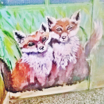 Fox cubs up close
