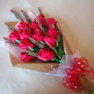 origami rose bouquet