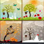 stock-photo-four-seasons-set-with-tree-birdhouse-birds-pumpkin-lanterns-and-snowman-85228174