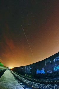 Ο διεθνής διαστημικός σταθμός φωτογραφημένος από το σιφηροδρομικο σταθμό της Ορεστιάδος. Φωτο Σταύρος Κουκιόγλου