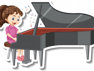 cartoon-character-sticker-with-a-girl-playing-piano-free-vector